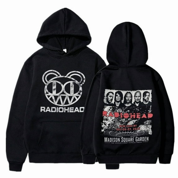Vintage Rock Band Radiohead Hoodie - Hip Hop Style with Music Album Prints, Harajuku Streetwear Oversize Hoodie for Teens