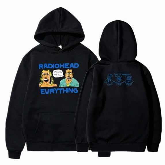 Vintage Rock Band Radiohead Hoodie - Hip Hop Style with Music Album Prints, Harajuku Streetwear Oversize Hoodie for Teens