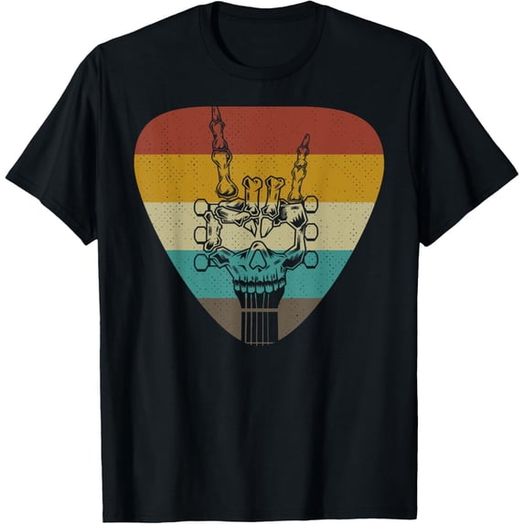 Vintage Rock & Roll Skeleton Funny Guitar Music Lover Retro T-Shirt