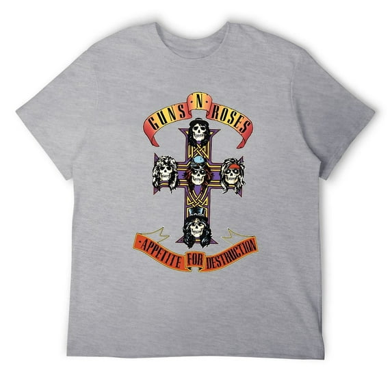 Vintage Rock Skull Tee, 80s Hard Rock Graphic T-Shirt, Retro Band Inspired Apparel Gray-style 6XL