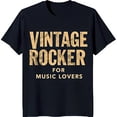 thumbnail image 1 of Vintage Rocker Black T-Shirt for Music Lovers Graphic Design, 1 of 5