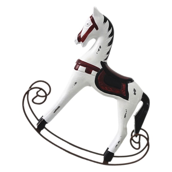 Wooden Rocking Horse Figurine with for Decor Exceptional Craftsmanship Vintage Aesthetic 7 Inches