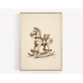 thumbnail image 1 of Vintage Rocking Horse Muted Print, Winter Art, Vintage Art, Gifts, Wall Art Wall Art, Modern Wall Decor, 12x18 UNFRAMED, 1 of 2