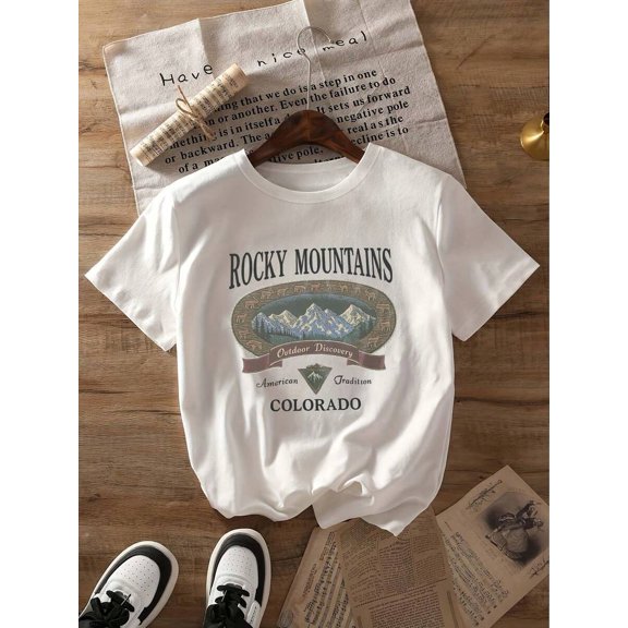 Vintage Rocky Mountains Colorado T-Shirt, Outdoor Discovery Graphic Tee, 90S Mountain Hiking Shirt Sizes S-5Xl GooGate