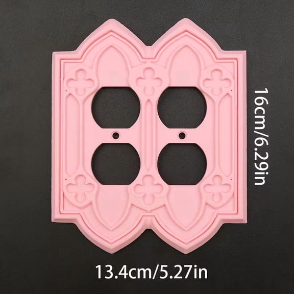 Vintage Rococo Style Stained Glass Double Socket Cover Panel - Elegant Decorative Switch Plate for Home Decor
