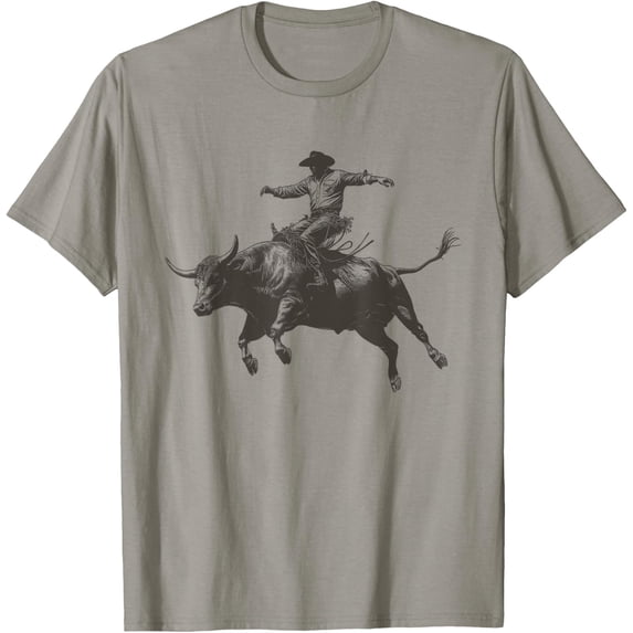 Vintage Rodeo Cowboy Riding Bull T-Shirt