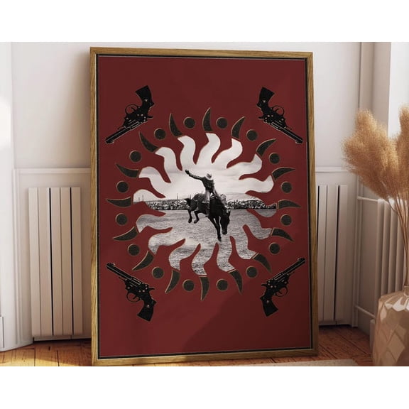 Vintage Rodeo Magazine Stampede Collage Wall Art Print, Unframed Paper Poster 16x20in