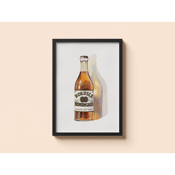 Vintage Roessle Lager Beer Advertisement, Boston Public Library #4343, Unframed Poster Size 8x12