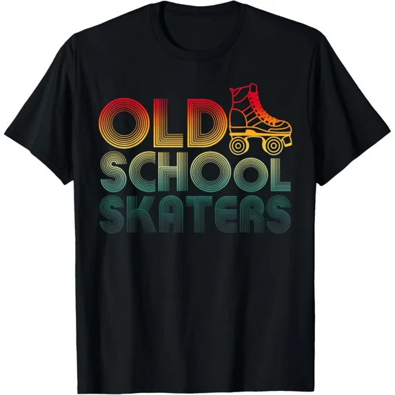 Vintage Roller Skates Funky 70s Old School Retro Style Gift Unisex T-Shirt, for men & women, up to size 5XL