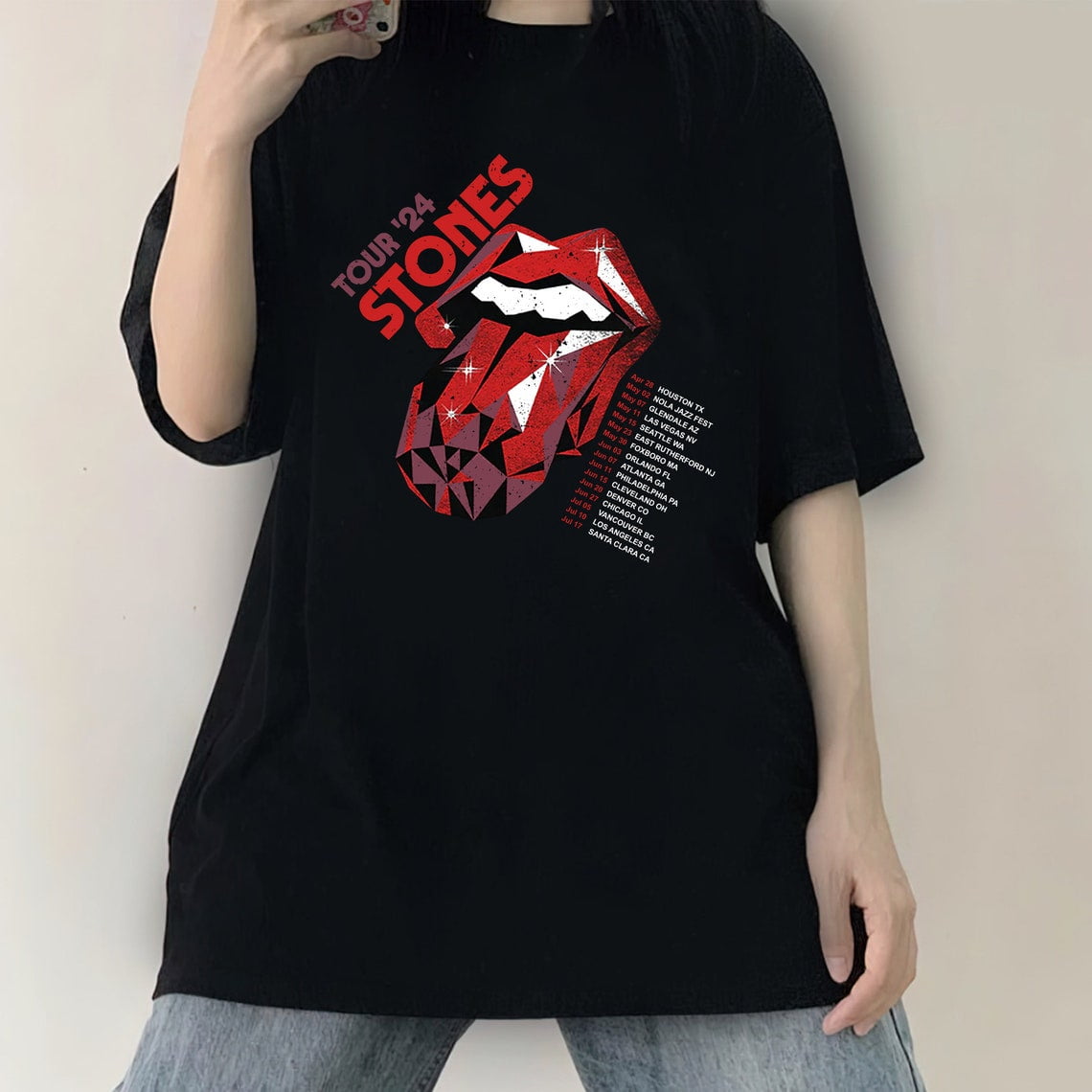 Vintage Rolling Stones 2024 Hackney Diamonds Tour Shirt The Rolling Stones Hackney Diamonds Tour