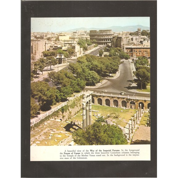Vintage Roma Image of the Way of the Imperial Forums - 1965