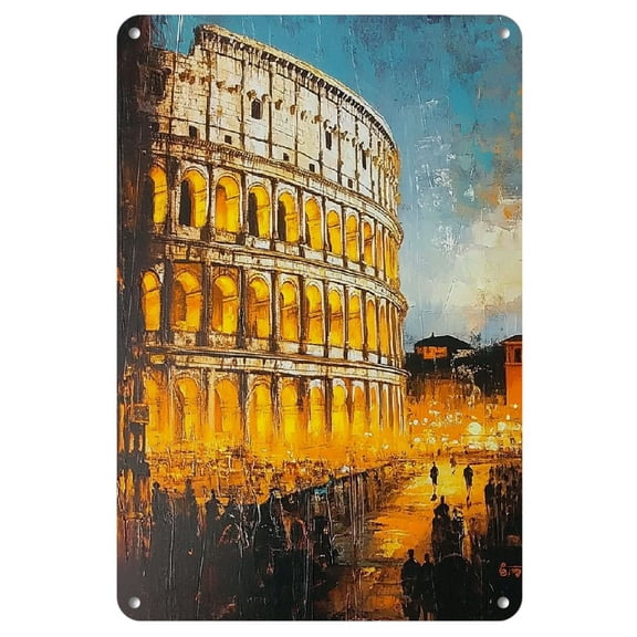 Vintage Roman Colosseum Iron Wall Art, 8x12 inches - Perfect for Living Room &amp; Bedroom Decor, Ideal Holiday Gift, Perfect for Room Decor
