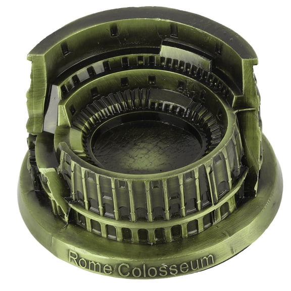 Vintage Roman Colosseum Metal Miniature Statue Architectural Model for Home Office Desktop Decor, Ancient Rome Craft Ornament (5.1 inches / 13.0 cm)