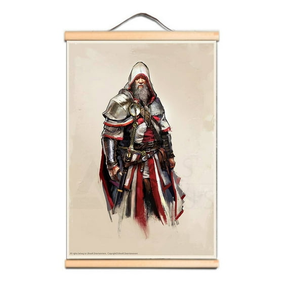 Vintage Roman Crusades Armor Warrior Scroll Posters and Prints Room Home Wall Decoration Art Banner Masonic Knights Templar Flag Wall Hanging Painting 0,Multicolor,19.7X27.6 inches