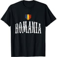 thumbnail image 1 of Vintage Romania Flag T-shirt Romanians Pride Soccer Sports mens t shirt，black，women，funny，misfits，men，journey，t-shirt, 1 of 4