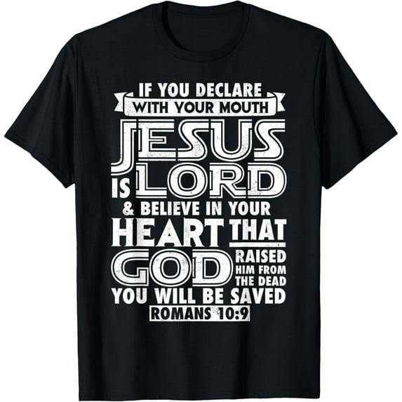 Vintage Romans 10:9 Christ is Lord Faith For Christian T-Shirt