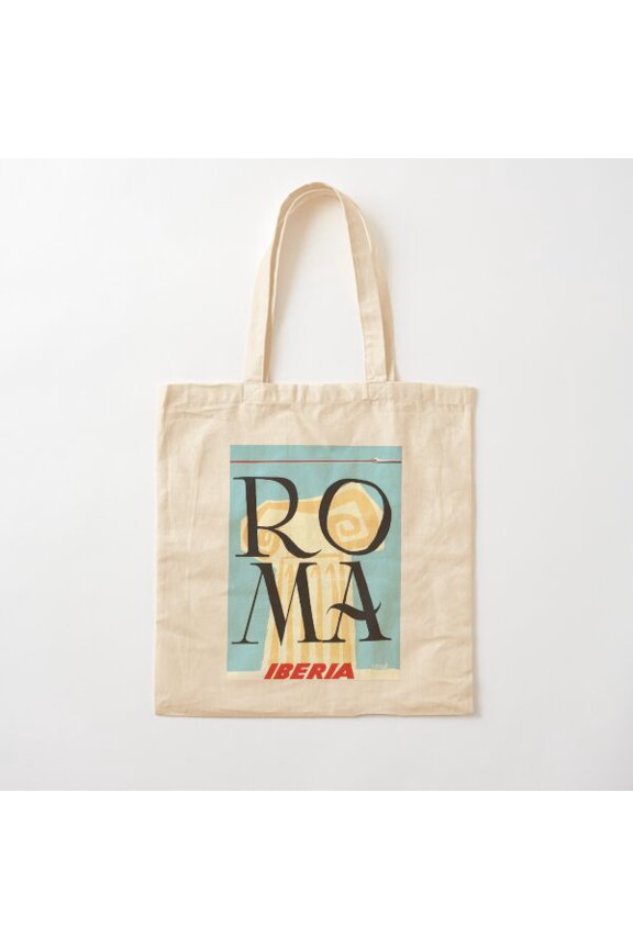 Vintage Rome Italy Art Deco Canvas Tote Bags, Reusable Shopping Bag