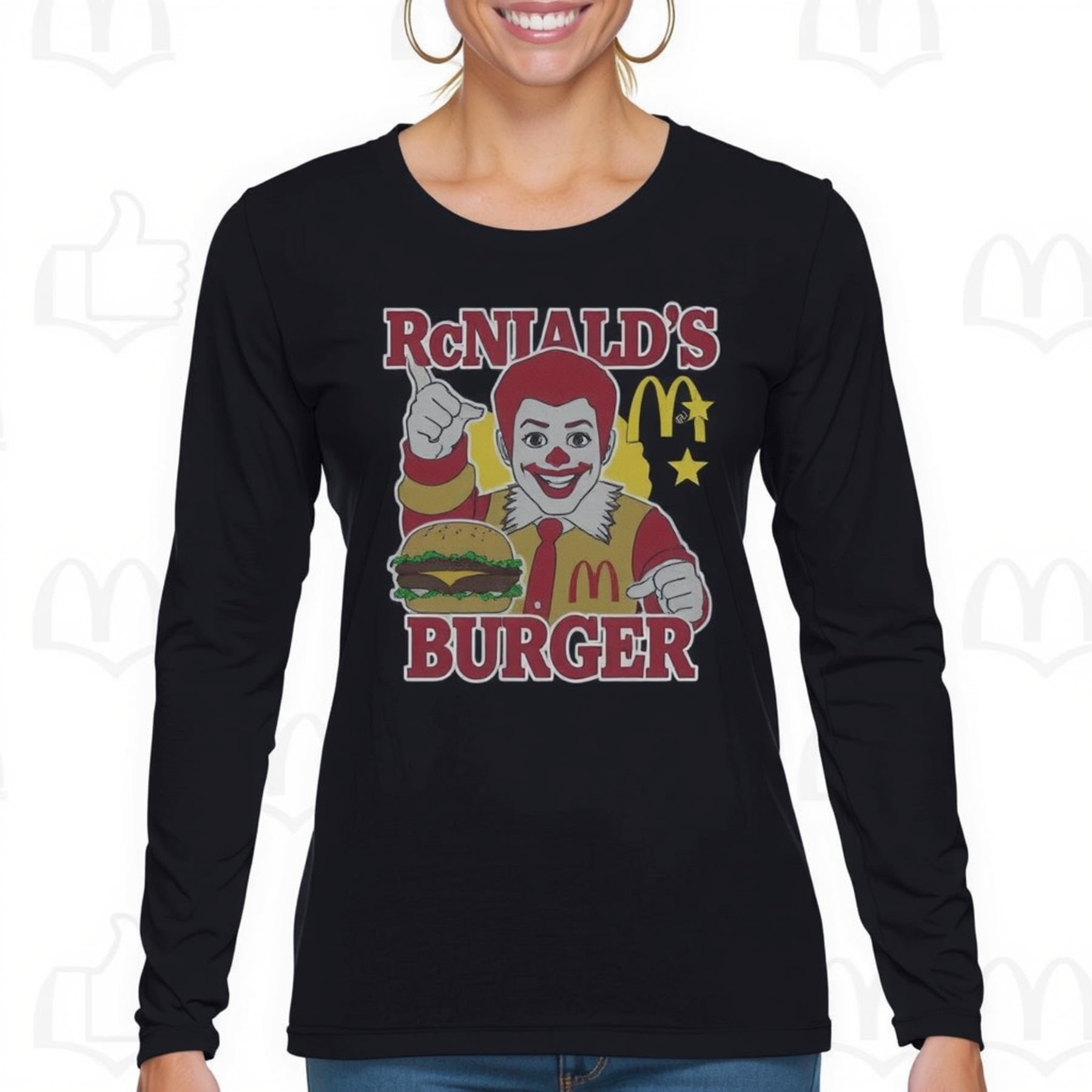 Vintage Ronald Graphic Long Sleeve T-Shirt - Retro Fast Style with ...