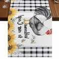 thumbnail image 1 of Vintage Rooster 120 Inch Table Runner, Sunflower Checkered Watercolor Animals Farmhouse Dresser Scarf Cotton & Linen Tablerunner for Dining/Kitchen Island/Holiday Party Décor 13" x 120", 1 of 9
