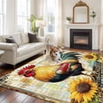 thumbnail image 1 of Vintage Rooster Area Rug 5x8 FT, Non Slip Bedroom Throw Carpet, Pastoral Floral Watercolor Animals Washable Soft Floor Carpet Non-Shedding Rug for Living Room Nursery Dorm Office, 1 of 9