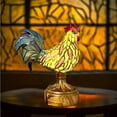 thumbnail image 1 of Vintage Rooster Desk Lamp with Metal Base | Colored Resin Animal Table Lamp, Home Office Decor | Craftsman Style Decor | Approx 7.87x3.94Inch | Unique Gift, 1 of 8