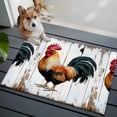 thumbnail image 1 of Vintage Rooster Front Door Rugs 2x3 ft Colorful Chicken White Wooden Broad Small Rug for Entryway Non Slip Washable Bathroom Door Mat Absorbent Floor Mat for Indoor Entrance, 1 of 9