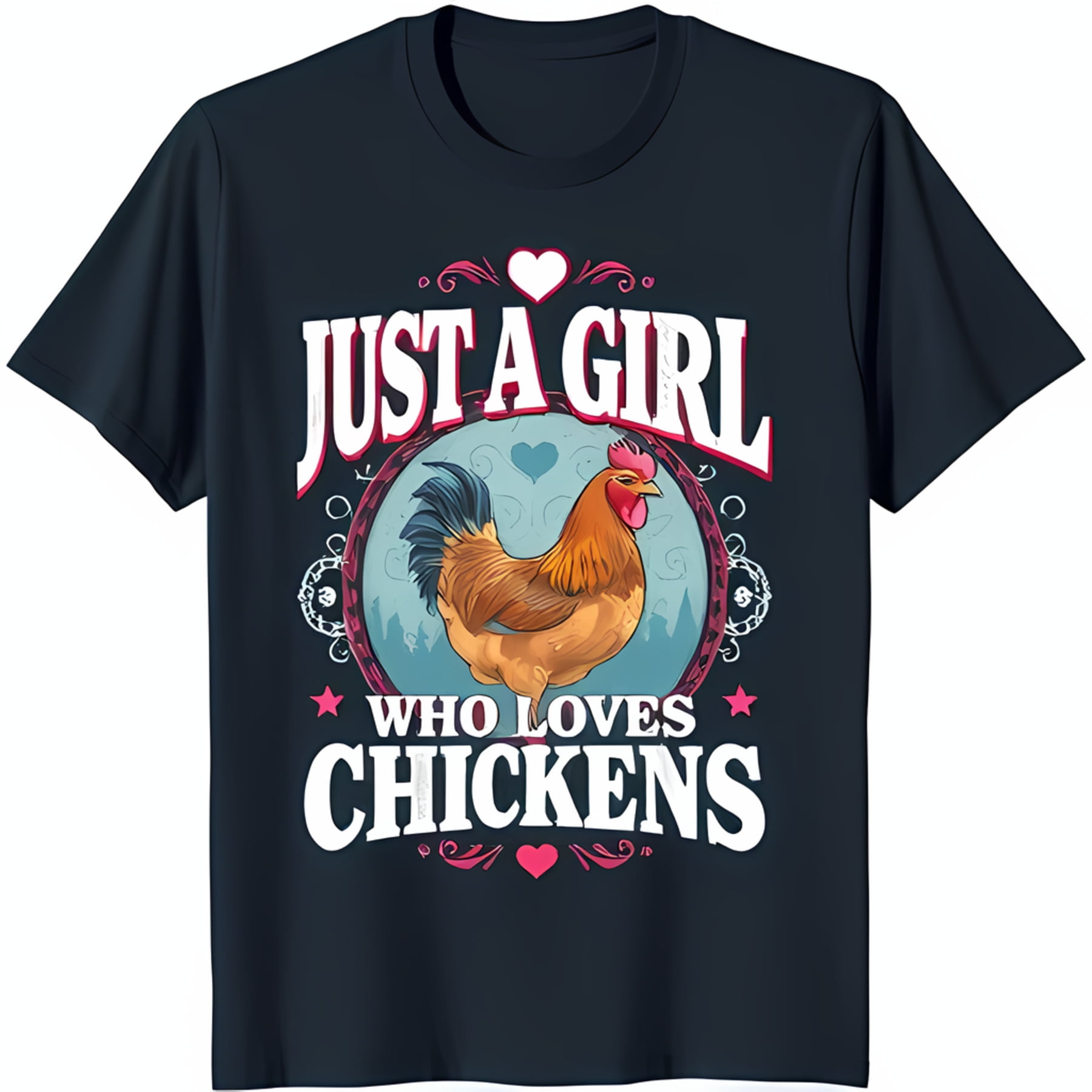 Vintage Rooster Graphic T-Shirt for Women Just a Girl Who Loves ...