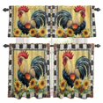 thumbnail image 1 of Vintage Rooster Kitchen Curtains Valances and Tiers Set of 3 Farmhouse Sunflower Animals Pastoral Watercolor Tier Curtains and Valance with Rod Pocket for Small Windows, 27.5"x24", 1 of 9