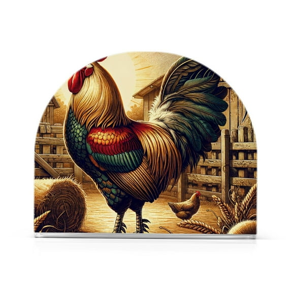 Vintage Rooster Napkin Holders for Tables Napkin Stand Paper Holder Organizer Tabletop Tissue Box Dispenser