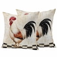 thumbnail image 1 of Vintage Rooster Outdoor Waterproof Pillow Covers, Watercolor Pastoral Animals White Decorative Square Throw Pillowcase Sofa Cushion Sham for Patio/Couch/Chair, 16"x16" 2 Pack, 1 of 8