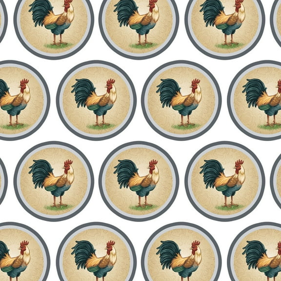 Vintage Rooster on Floral Background Premium Gift Wrap Wrapping Paper Roll