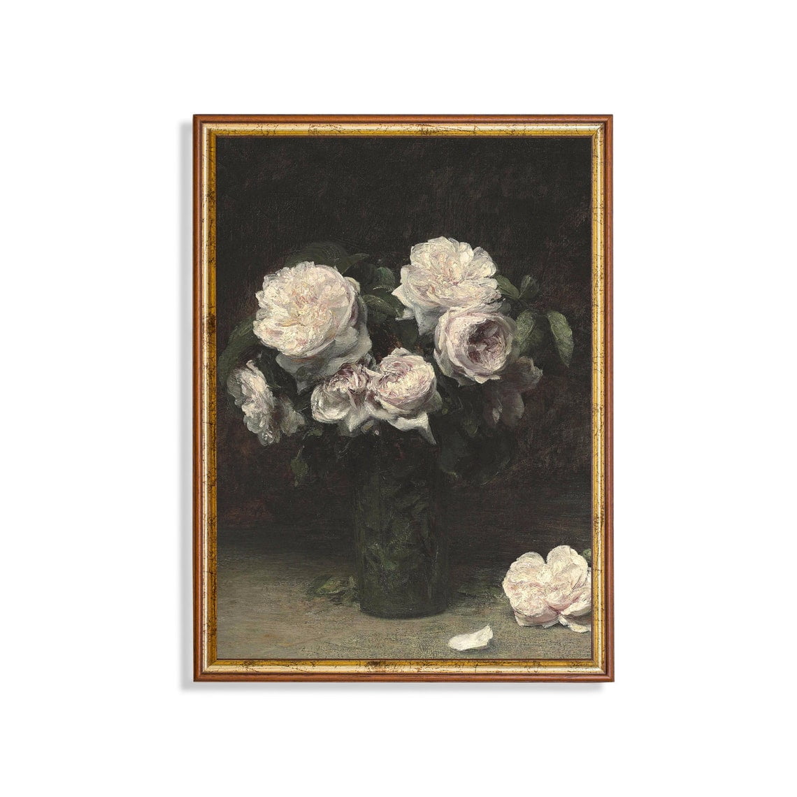 Vintage Rose Bouquet Romantic French Cottage Still Life Wall Art Print ...