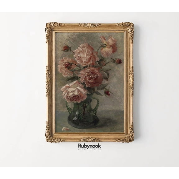 Vintage Rose Bouquet Unframed Paper Print