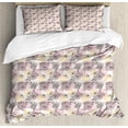 thumbnail image 1 of Vintage Rose Duvet Cover Set Queen Size, Hand Drawn Rosebuds Floral Bouquet Pastel Circles Pattern, Decorative 3 Piece Bedding Set with 2 Pillow Shams, Champagne Rose Grey and Dust, by Ambesonne, 1 of 3