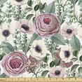 thumbnail image 1 of Ambesonne Vintage Rose Fabric by the Yard Upholstery, Victorian Look Flowers, 5 Yards, Blush Emerald, 1 of 4