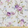 thumbnail image 1 of Ambesonne Vintage Rose Fabric by the Yard Upholstery, Soft Pastel Floral, 5 Yards, White Pale Pink Fuchsia, 1 of 4