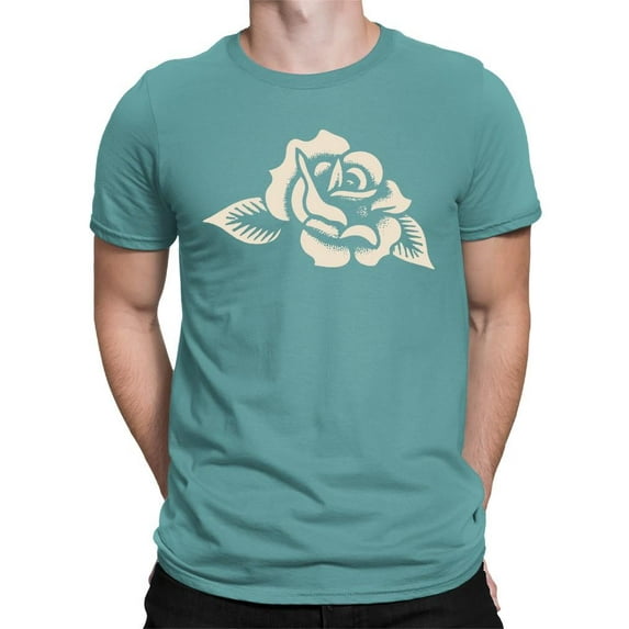 Vintage Rose Floral Art Tee T-shirt Color Men's