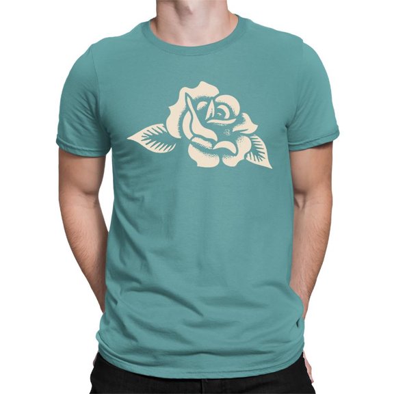 Vintage Rose Floral Art Tee T-shirt Color Men's