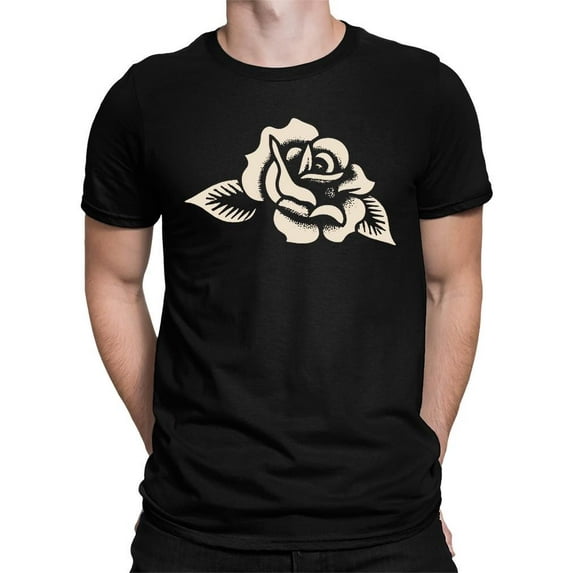 Vintage Rose Floral Art Tee T-shirt Men's