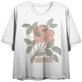 thumbnail image 1 of Vintage Rose Growth Crew Neck Short Sleeve Women's White Crop T-shirt-Medium, 1 of 3