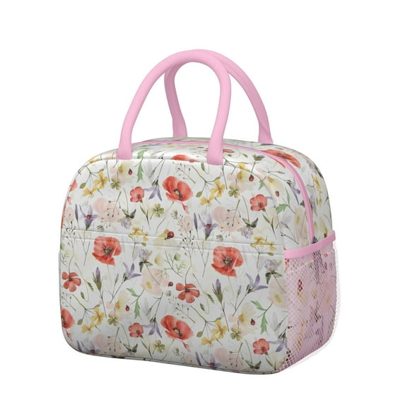 Vintage Rose Lunch Box – Peony Bloom Pattern, Thermal Insulated for Work & Picnic