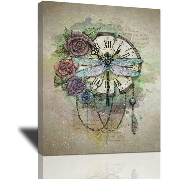 Vintage Rose Painting Canvas Wall Art, Retro Black And White Red Rose Flower Ink Painting Picture Print, Modern Rose Wall Decor Floral Artwork Poster Framed For Living Room,Bedroom Bathroom 12"X16"