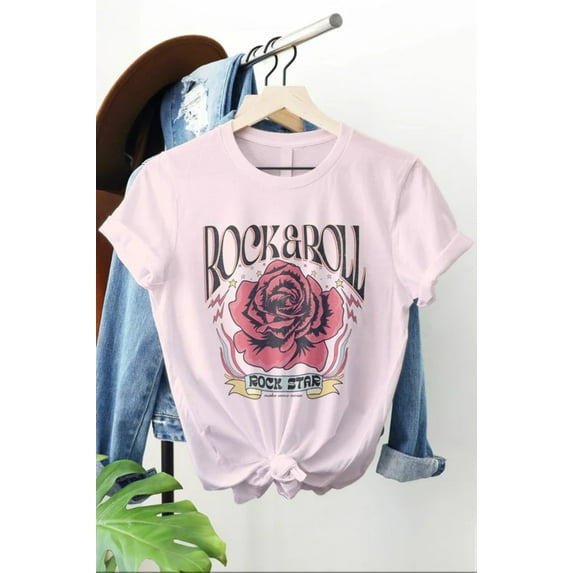 Vintage Rose Rock and Roll Tour Graphic Tee