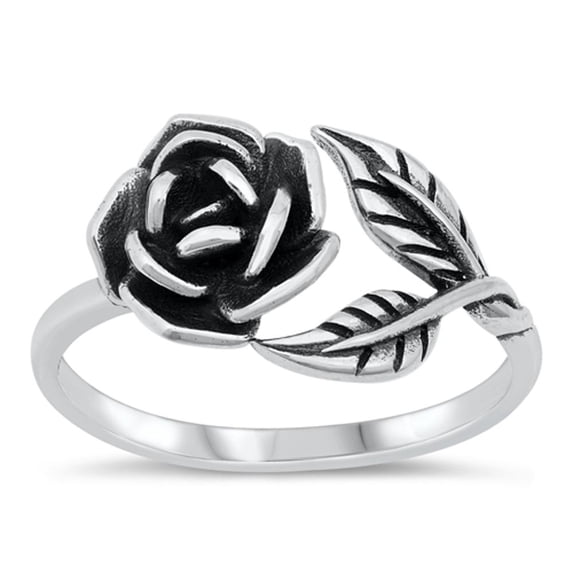 Vintage Rose Romance Love Valentine Ring .925 Sterling Silver Band Jewelry Female Male Unisex Size 5