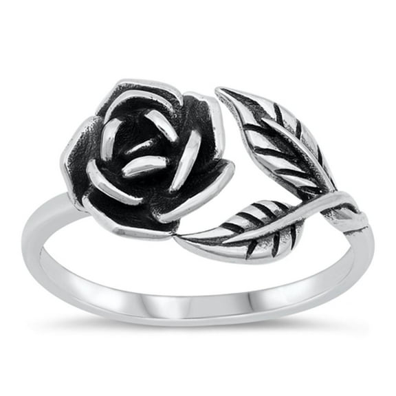 Vintage Rose Romance Love Valentine Ring .925 Sterling Silver Band Jewelry Female Male Unisex Size 6