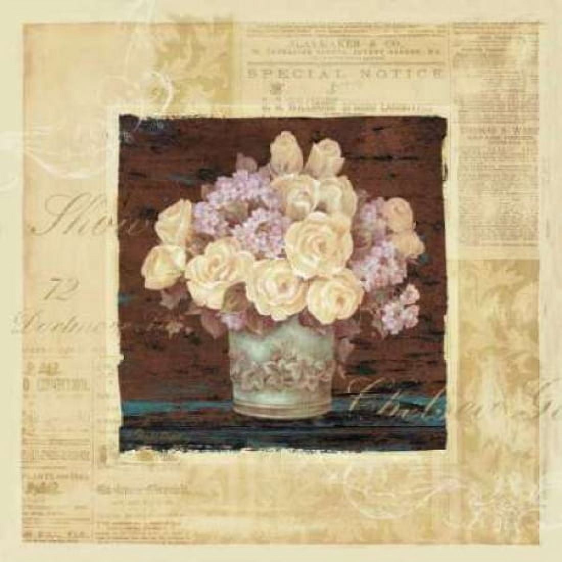 Vintage Rose Yellow Canvas Art - Pamela Gladding (24 x 24)