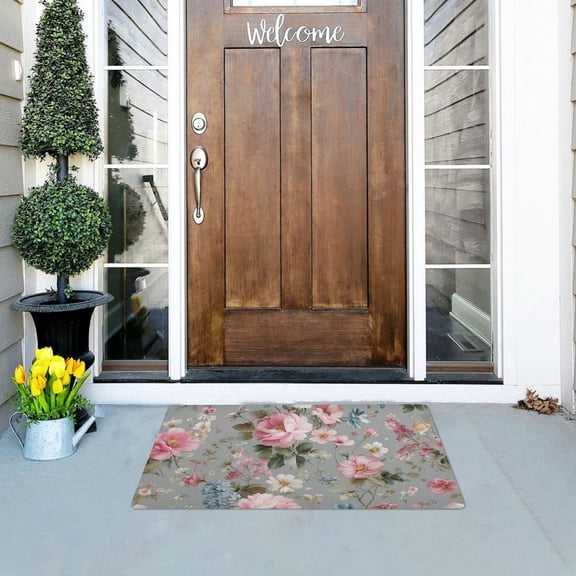 Vintage Roses Doormats Welcome Mats Gate Pads Entryway Outdoor 32" x 20"