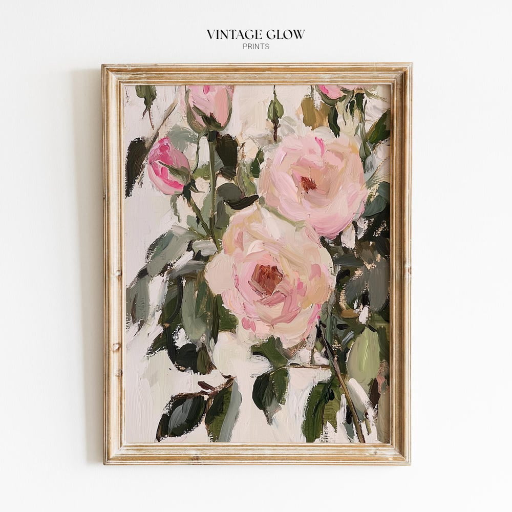 Vintage Roses Still Life Poster, Muted Cottagecore Floral Farmhouse for ...