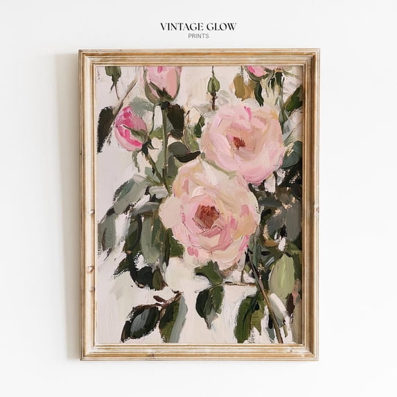 Anyiqur Roses Vintage Roses Still Life Poster, Muted Cottagecore Floral Farmhouse for ...