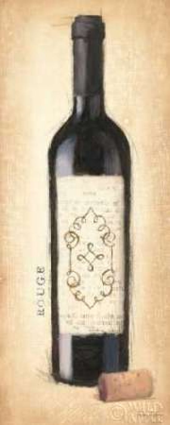Vintage Rouge Bottle Canvas Art - Emily Adams (24 x 48)